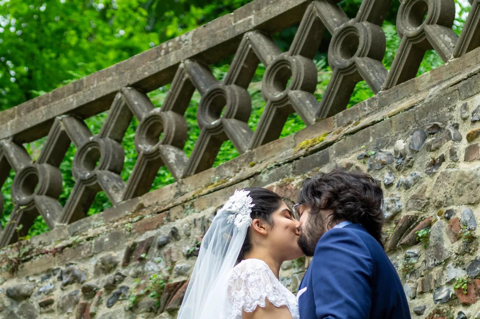 A man and woman kissing